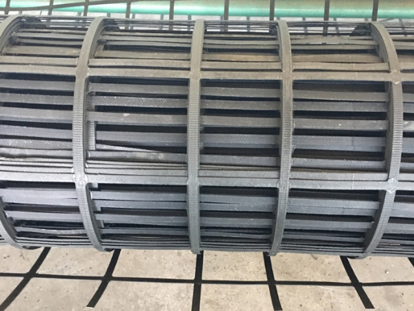 Steel plastic geogrid